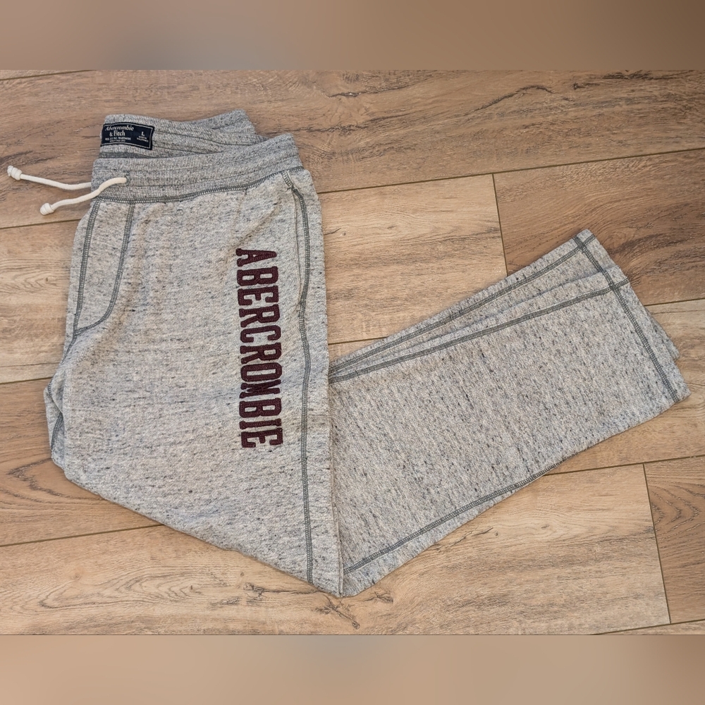 Abercrombie Gray Sweatpants with Maroon Logo